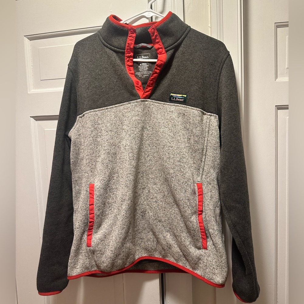 Men’s L.L. Bean half zip fleece, Gray, Size M